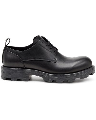 DIESEL D-hammer-derby Shoes In Textured Leather - Black
