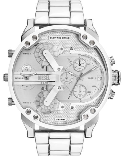 DIESEL Mr. Daddy 2.0 White And Stainless Steel Watch - Gray