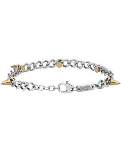 DIESEL Two-tone Stainless Steel Chain Bracelet - Metallic
