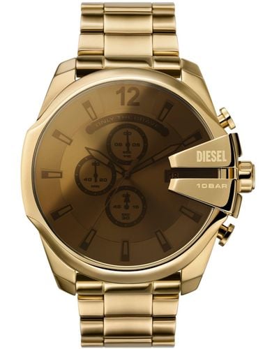 DIESEL Mega Chief Chronograph Gold-tone Stainless Steel Watch - Metallic