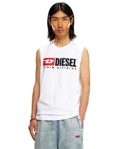 DIESEL Tanktop mit Logo-Print vorn - Weiß