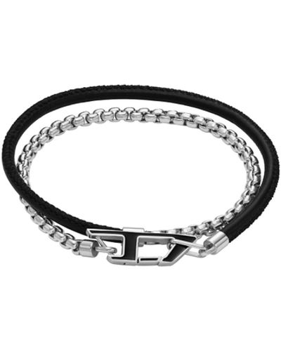 DIESEL Stainless Steel Chain Bracelet - Black