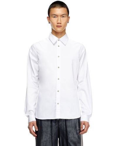 DIESEL Formal Shirt With Logo-embroidered Collar - White