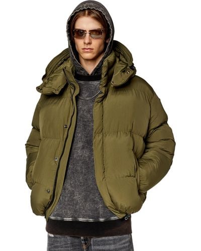 DIESEL Puffer Jacket With Detachable Hood - Green