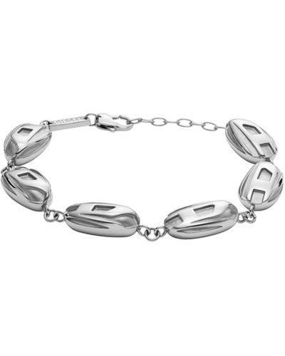 DIESEL Stainless Steel Chain Bracelet - White