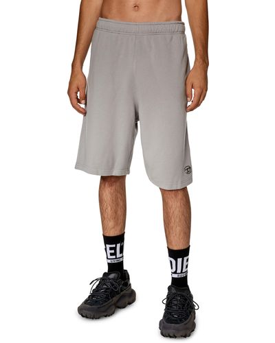 DIESEL Sweat Shorts With Injection Molded Logo - Gray