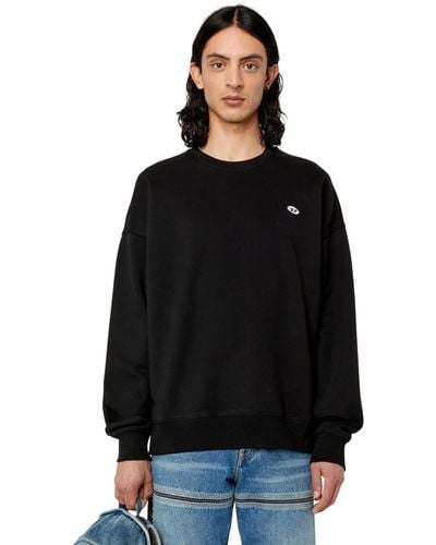 DIESEL Sweatshirt With Oval D Patch - Black