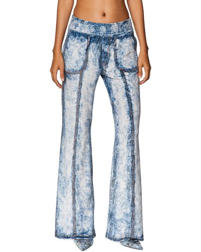 DIESEL Track Trousers With Denim Print - Blue