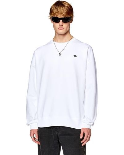 DIESEL Sweatshirt With Oval D Patch - White