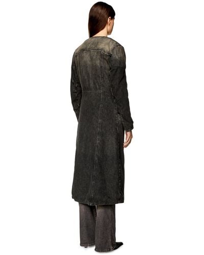 DIESEL Manteau en denim de coton et chanvre - Noir