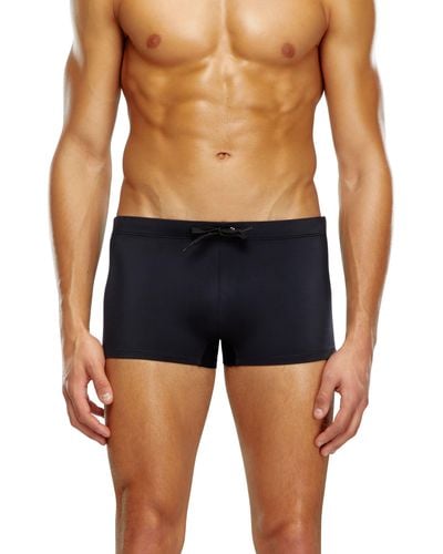 DIESEL Swim Boxer Briefs With Back Logo Print - Black