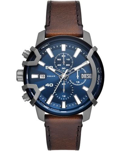 DIESEL Griffed Chronograph Brown Leather Watch