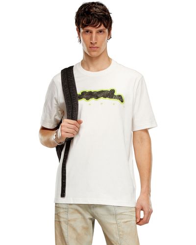 DIESEL T-shirt avec motif camouflage zébré - Blanc