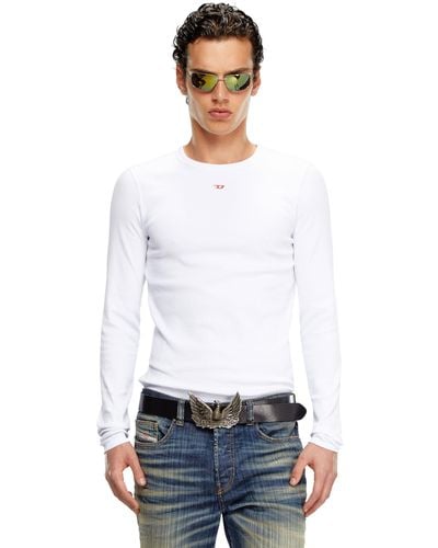 DIESEL Long-sleeve T-shirt With D Patch - White