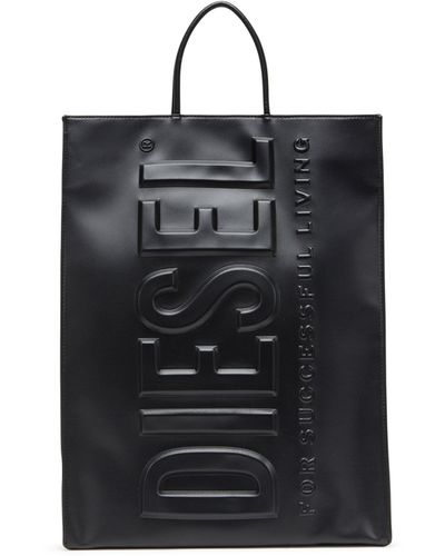 DIESEL Dsl 3d L X Logo-embossed Tote Bag - Black