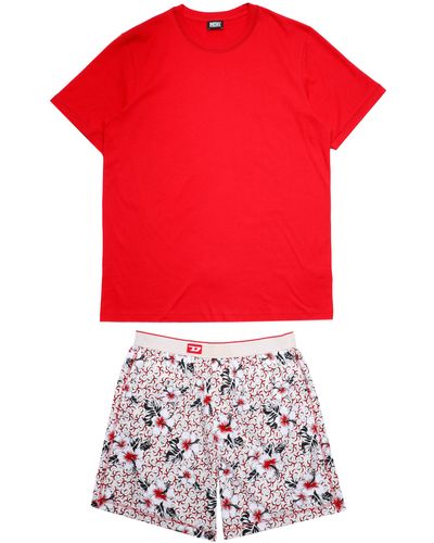 DIESEL Florales Pyjama-Set - Rot