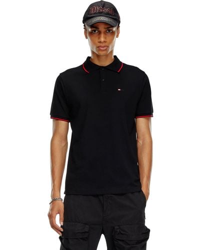 DIESEL Polo Shirt With Micro Embroidery - Black