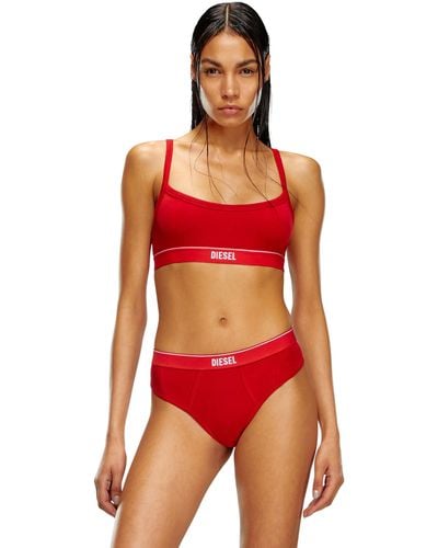 DIESEL Bralette With Logo Band - Red