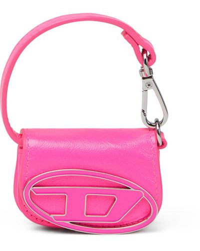 DIESEL Taschenanhänger aus Neon-Leder - Pink