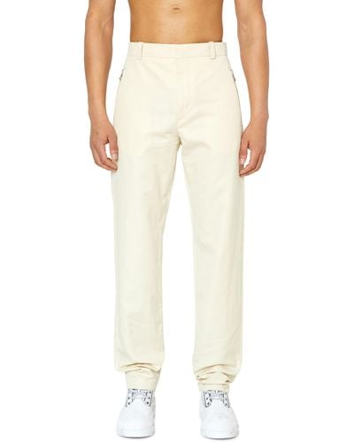 DIESEL Cotton-linen Pants With Zip Pockets - Natural