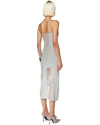 DIESEL Jersey Dress With See-through Effect - White