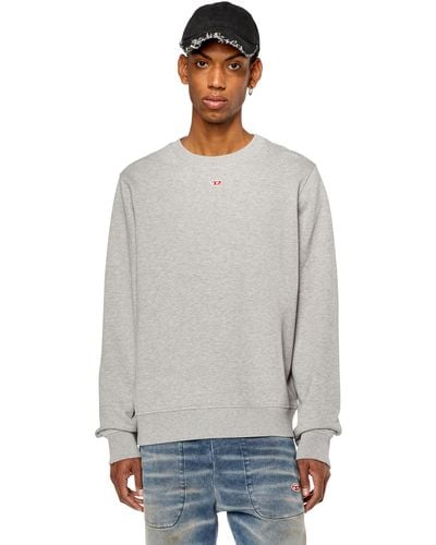 DIESEL Sweatshirt With Mini D Patch - Grey