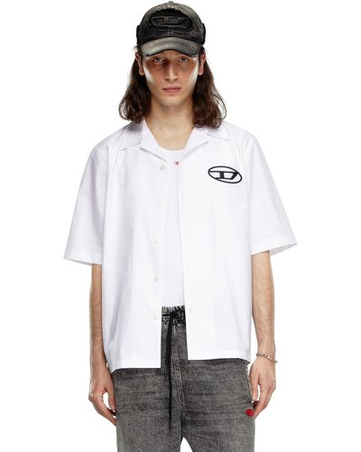 DIESEL Bowling Shirt With Logo Embroidery - White