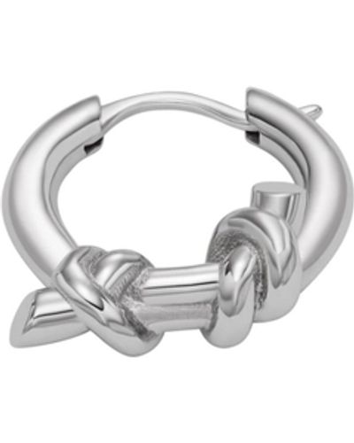 DIESEL Stainless Steel Single Hoop Knot Earring - Metallic