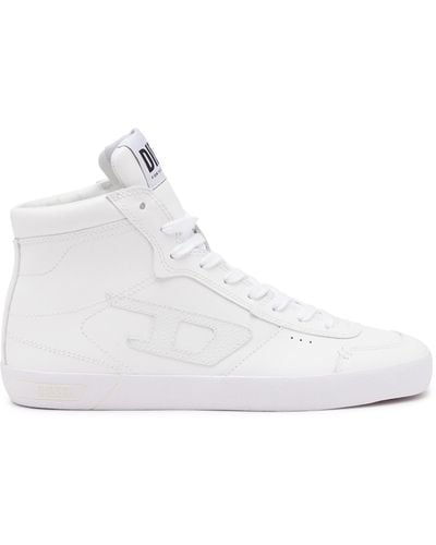 DIESEL S-leroji Mid Leather High-top Trainers - White
