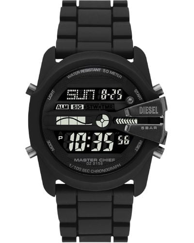 DIESEL Master Chief Digital Silicone Watch - Black