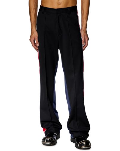 DIESEL Hybrid Pants In Cool Wool And Tech Jersey - Black