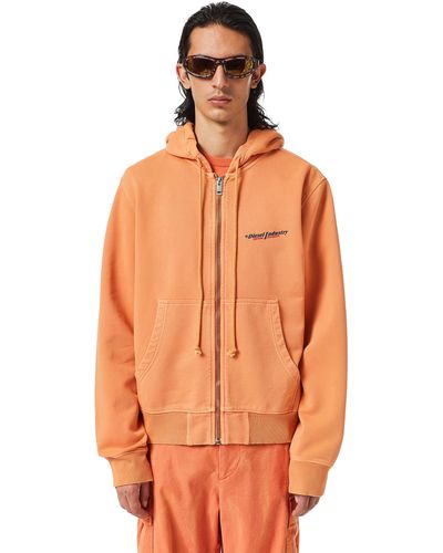 DIESEL Sweat-shirt à capuche avec logo à encre gonflante - Orange