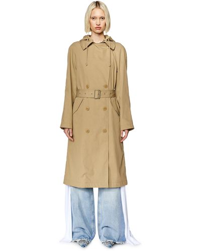 DIESEL Hybrid Trench Coat In Technical Fabric - White