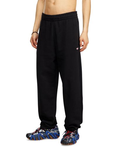 DIESEL Track Pants With Embroidered D Patch - Black