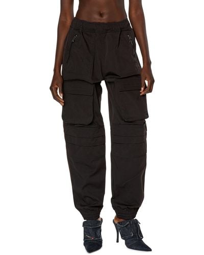 DIESEL Cargo pants in nylon twill - Nero