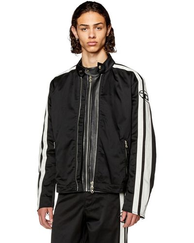 DIESEL Biker Jacket In Padded Cotton With Bands - Black