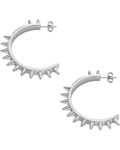 DIESEL Stainless Steel Hoop Earrings - Metallic