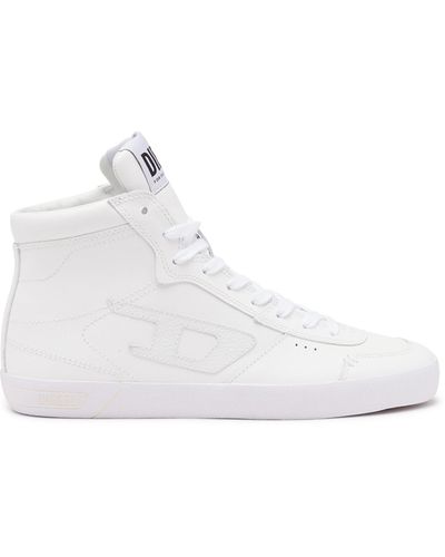 DIESEL S-Leroji Mid-High Top-Sneakers aus Glattleder - Weiß