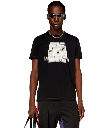 DIESEL T-shirt With Blurry For Successful Living Print - Black