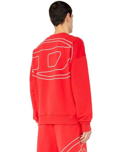 DIESEL Sweatshirt With Back Maxi D Logo - Red