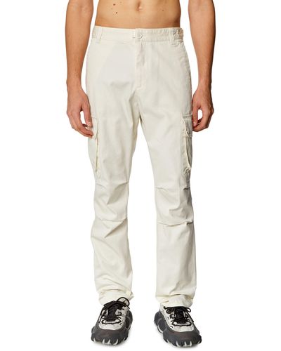 DIESEL Twill Cargo Trousers In Organic Cotton - Natural