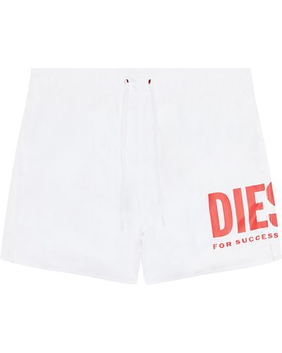 DIESEL Logo-print Swim Shorts - White