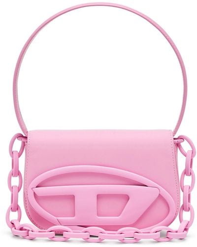 DIESEL 1dr - Iconic Shoulder Bag In Matte Leather - Shoulder Bags - Woman - To Be Defined - Pink