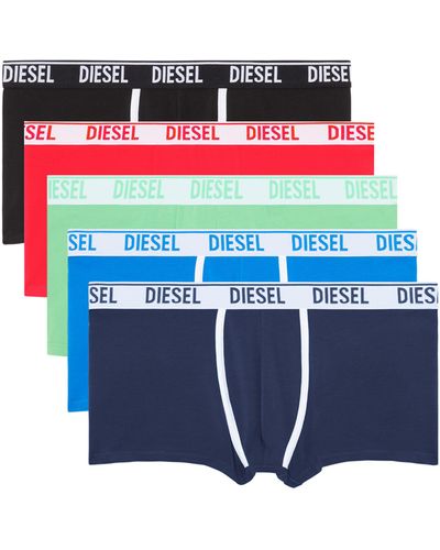 DIESEL Set di cinque boxer lunghi in colori assortiti - Blu