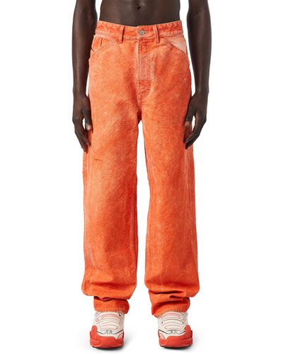 DIESEL Pantalon workwear en toile traitée - Orange
