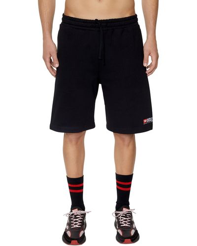 DIESEL Sweat Shorts With Logo Embroidery - Black