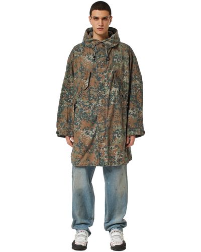 DIESEL Parka With Camo Print - Green