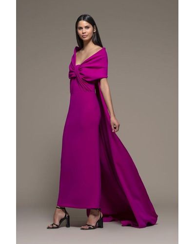 Isabel Sanchis Bormio Draped -sleeve Column Gown - Pink