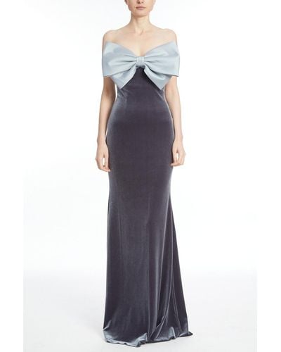 Badgley Mischka Bow Front Gown - Blue