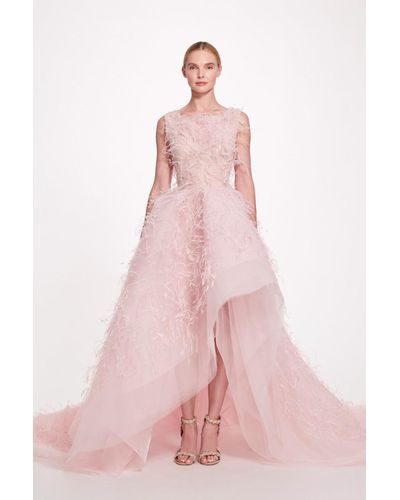 Marchesa High Low Tulle Ball Gown - Pink